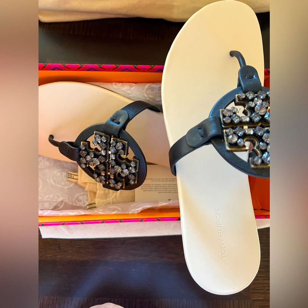 Tory Burch Crystal Miller Soft Leather Sandals